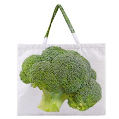 Broccoli Bunch Floret Fresh Food Zipper Large Tote Bag by Nexatart