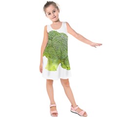 Broccoli Bunch Floret Fresh Food Kids  Sleeveless Dress by Nexatart