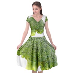 Broccoli Bunch Floret Fresh Food Cap Sleeve Wrap Front Dress