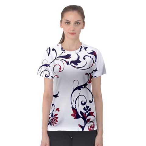 Scroll Border Swirls Abstract Women s Sport Mesh Tee by Nexatart