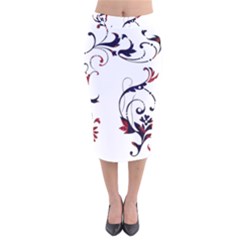 Scroll Border Swirls Abstract Velvet Midi Pencil Skirt by Nexatart