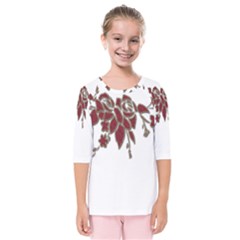 Scrapbook Element Nature Flowers Kids  Quarter Sleeve Raglan Tee