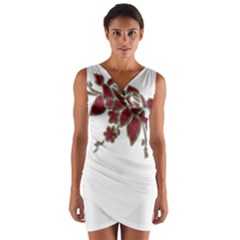 Scrapbook Element Nature Flowers Wrap Front Bodycon Dress by Nexatart