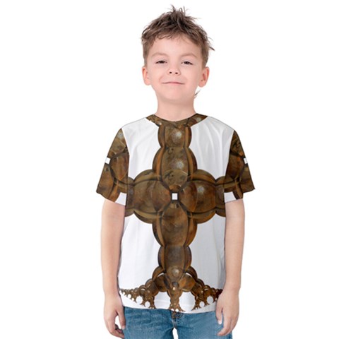 Cross Golden Cross Design 3d Kids  Cotton Tee by Nexatart