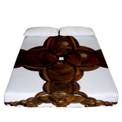 Cross Golden Cross Design 3d Fitted Sheet (queen Size) by Nexatart