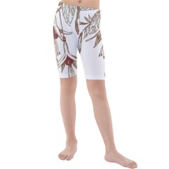 Floral Spray Gold And Red Pretty Kids  Mid Length Swim Shorts by Nexatart