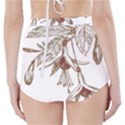 Floral Spray Gold And Red Pretty High-Waisted Bikini Bottoms View2