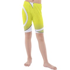 Tennis Ball Ball Sport Fitness Kids  Mid Length Swim Shorts by Nexatart