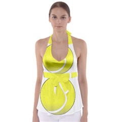 Tennis Ball Ball Sport Fitness Babydoll Tankini Top by Nexatart