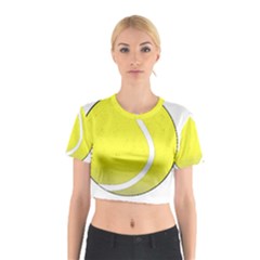 Tennis Ball Ball Sport Fitness Cotton Crop Top by Nexatart