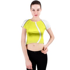 Tennis Ball Ball Sport Fitness Crew Neck Crop Top by Nexatart