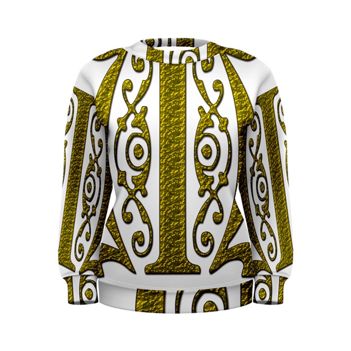 Gold Scroll Design Ornate Ornament Women s Sweatshirt