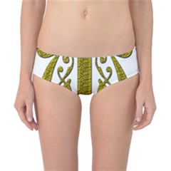 Gold Scroll Design Ornate Ornament Classic Bikini Bottoms by Nexatart