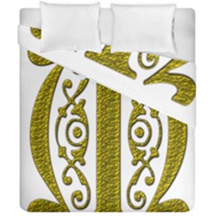 Gold Scroll Design Ornate Ornament Duvet Cover Double Side (california King Size) by Nexatart