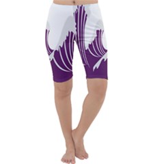 Waves Purple Wave Water Chevron Sea Beach Cropped Leggings  by Mariart