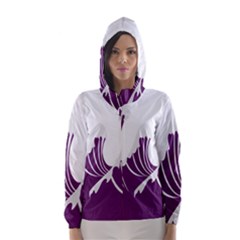 Waves Purple Wave Water Chevron Sea Beach Hooded Wind Breaker (women) by Mariart