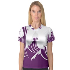 Waves Purple Wave Water Chevron Sea Beach Women s V-neck Sport Mesh Tee