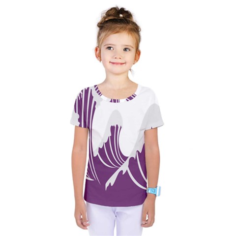 Waves Purple Wave Water Chevron Sea Beach Kids  One Piece Tee by Mariart