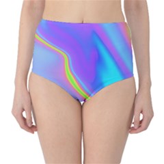 Aurora Color Rainbow Space Blue Sky Purple Yellow High-waist Bikini Bottoms by Mariart