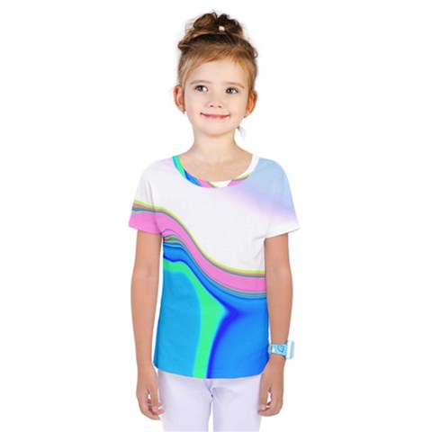 Aurora Color Rainbow Space Blue Sky Purple Yellow Green Kids  One Piece Tee by Mariart