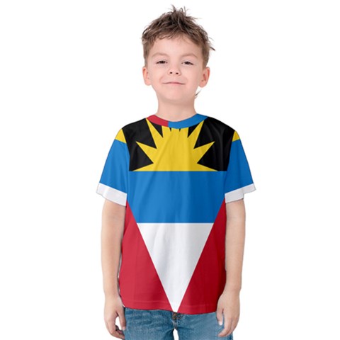 Banner Flag Sun Line Chevron Red White Black Blue Kids  Cotton Tee by Mariart