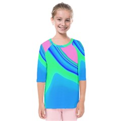 Aurora Color Rainbow Space Blue Sky Kids  Quarter Sleeve Raglan Tee