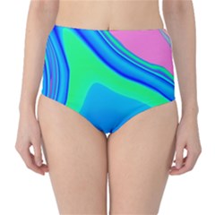 Aurora Color Rainbow Space Blue Sky High-waist Bikini Bottoms by Mariart