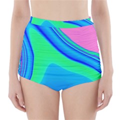 Aurora Color Rainbow Space Blue Sky High-waisted Bikini Bottoms by Mariart