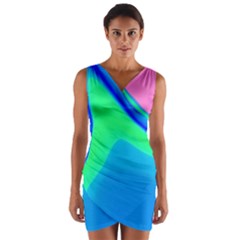 Aurora Color Rainbow Space Blue Sky Wrap Front Bodycon Dress