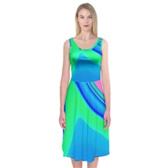 Aurora Color Rainbow Space Blue Sky Midi Sleeveless Dress by Mariart