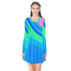 Aurora Color Rainbow Space Blue Sky Flare Dress by Mariart