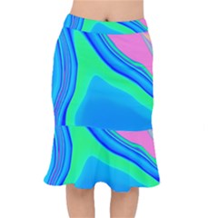 Aurora Color Rainbow Space Blue Sky Mermaid Skirt