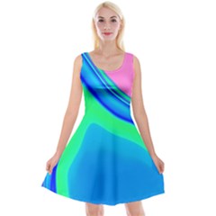 Aurora Color Rainbow Space Blue Sky Reversible Velvet Sleeveless Dress by Mariart