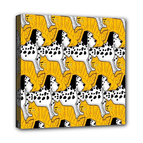 Animals Cat Dog Dalmation Mini Canvas 8  X 8 