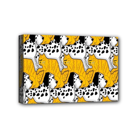 Animals Cat Dog Dalmation Mini Canvas 6  X 4  by Mariart