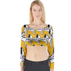 Animals Cat Dog Dalmation Long Sleeve Crop Top by Mariart