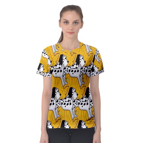 Animals Cat Dog Dalmation Women s Sport Mesh Tee by Mariart