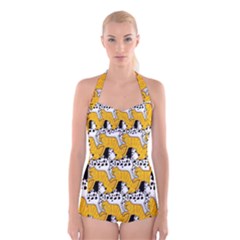 Animals Cat Dog Dalmation Boyleg Halter Swimsuit  by Mariart