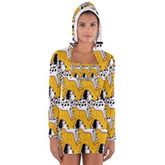 Animals Cat Dog Dalmation Women s Long Sleeve Hooded T-shirt by Mariart