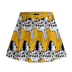 Animals Cat Dog Dalmation Mini Flare Skirt by Mariart