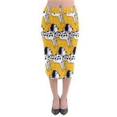 Animals Cat Dog Dalmation Midi Pencil Skirt by Mariart