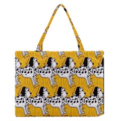 Animals Cat Dog Dalmation Medium Zipper Tote Bag by Mariart