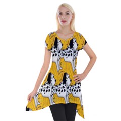 Animals Cat Dog Dalmation Short Sleeve Side Drop Tunic by Mariart