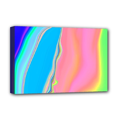 Aurora Color Rainbow Space Blue Sky Purple Yellow Green Pink Deluxe Canvas 18  X 12   by Mariart