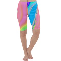 Aurora Color Rainbow Space Blue Sky Purple Yellow Green Pink Cropped Leggings  by Mariart