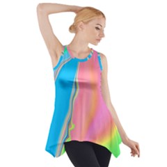 Aurora Color Rainbow Space Blue Sky Purple Yellow Green Pink Side Drop Tank Tunic by Mariart