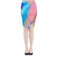 Aurora Color Rainbow Space Blue Sky Purple Yellow Green Pink Midi Wrap Pencil Skirt by Mariart