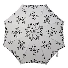 Black Leaf Tatto Hook Handle Umbrellas (large)