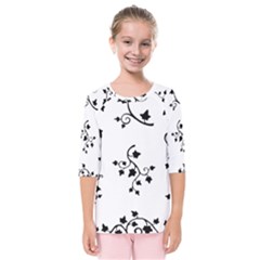 Black Leaf Tatto Kids  Quarter Sleeve Raglan Tee