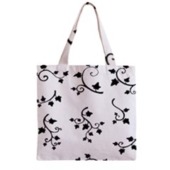 Black Leaf Tatto Zipper Grocery Tote Bag by Mariart